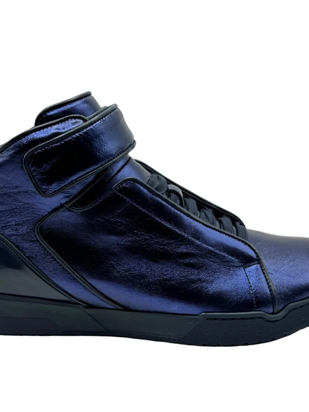 Gucci Mens Blue Leather High Top Sneakers 337216 5G Fits US 7-7.5 NIB